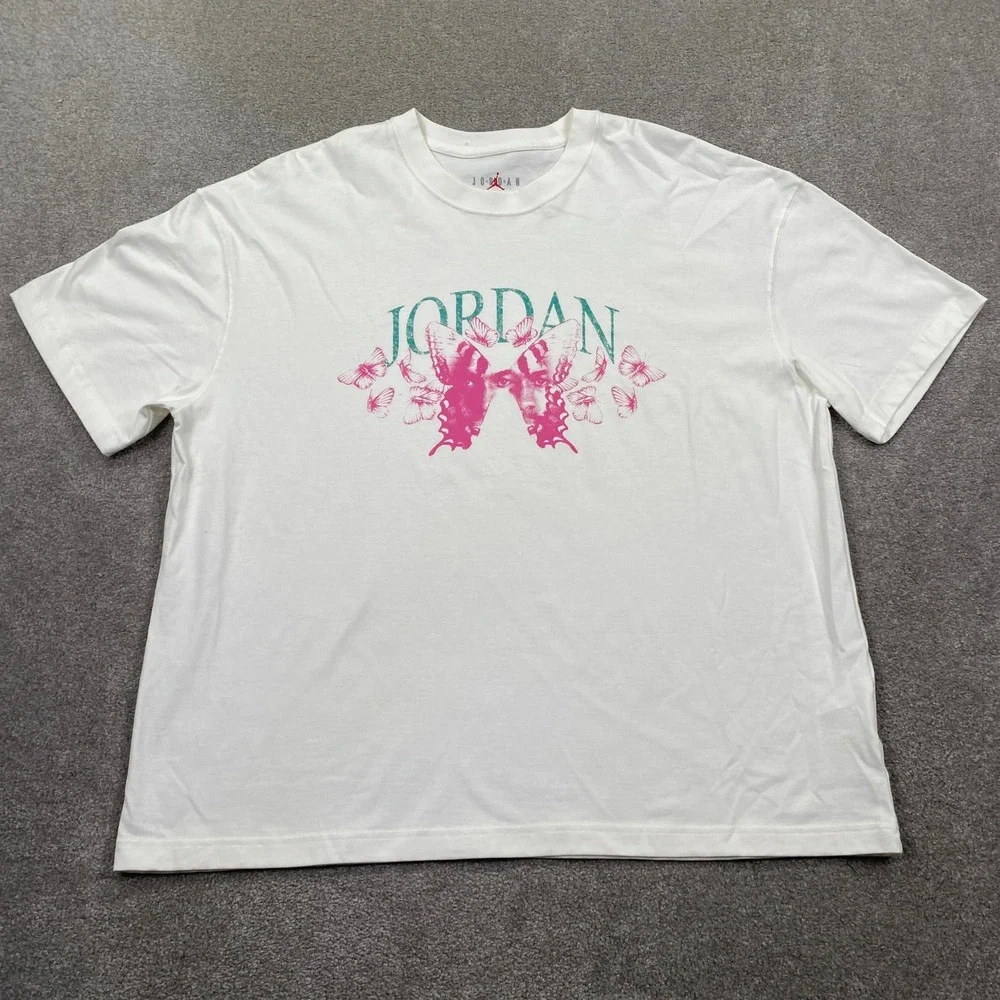 Jordan‎ Brand Men White Graphic T Shirt Butterfly Wings Graphic Tee XL